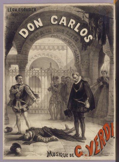 Poster for the Opera Don Carlos by Giuseppe Verdi by Alphonse Marie Neuville de