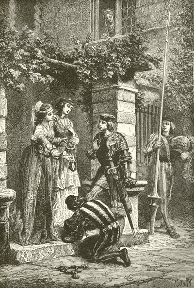 Bayard Taking Leave of the Ladies of Brescia by Alphonse Marie de Neuville