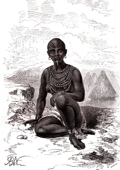 Bokke, Wife of Moy, Chief of the Latuka Tribe, South Sudan by Alphonse Marie de Neuville