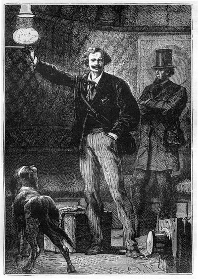Illustration of the book “Around the Moon” by Jules Verne, Hetzel edition - Les voyages extraordinaire by Alphonse Marie de Neuville
