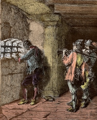 Man in the Iron Mask - Representation of the Mask of Iron Imprisoned on the Island of Sainte Marguerite by Alphonse Marie de Neuville