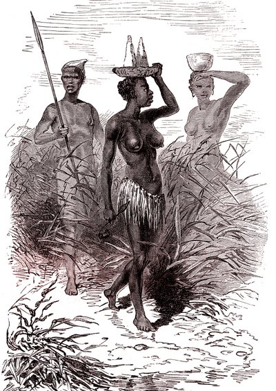 Natives of the Nuer Tribe, Upper Nile Valley by Alphonse Marie de Neuville