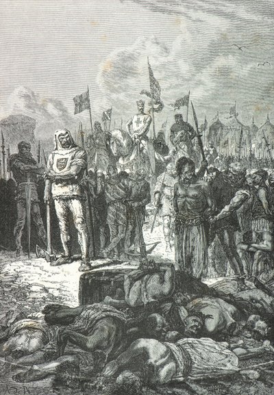 Richard the Lionheart orders the massacre of the Muslims at Saint Jean d