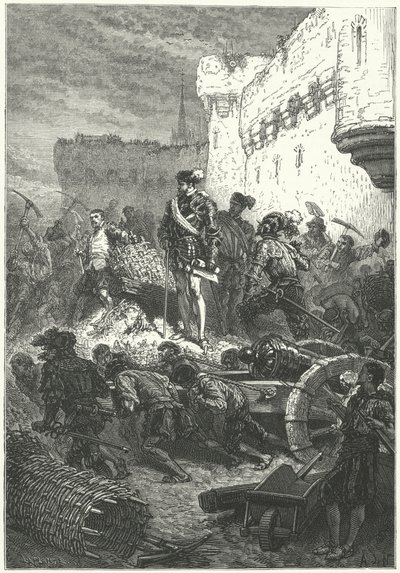 Francis, Duke of Guise overseeing the construction of the defences of Metz, 1552 by Alphonse Marie de after Neuville