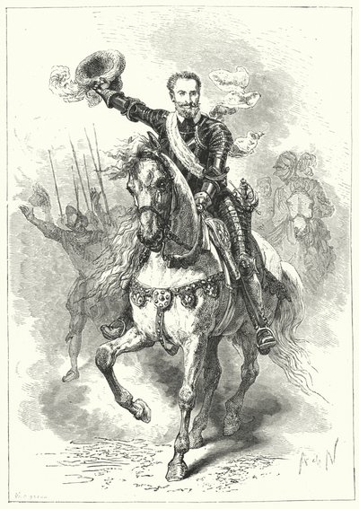 Henry IV of France at the Battle of Ivry, 1590 by Alphonse Marie de after Neuville