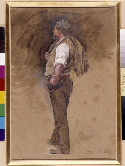 Farmer with the Jacket on His Head by Alphonse Moutte