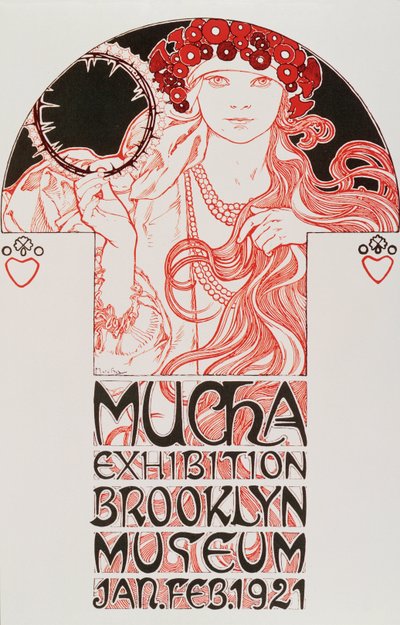 Advertising poster for Mucha exhibition at the Brooklyn Museum, 1921 by Alphonse Mucha