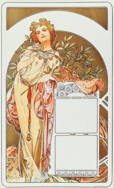 Advertising poster for the calendar 1898 by Alphonse Mucha