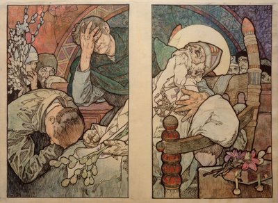 Window of St. Vitus in Prague, Cardboard 1931 by Alphonse Mucha