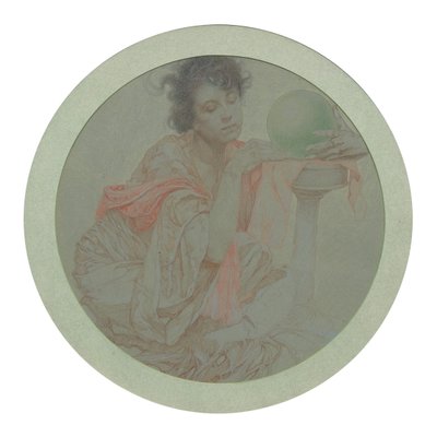 Fortune Teller with Crystal Ball by Alphonse Mucha