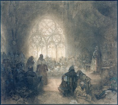 George of Podebrady and Papal Legate F. de Valle, 1462 by Alphonse Mucha