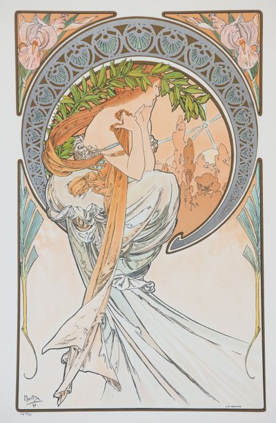La Poesia from the Series The Arts, 1898 by Alphonse Mucha