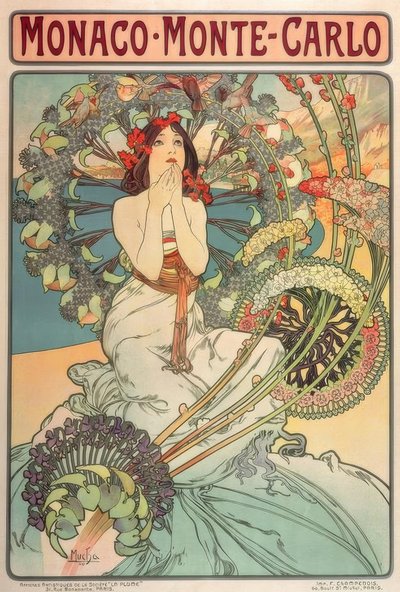 Monaco – Monte Carlo by Alphonse Mucha