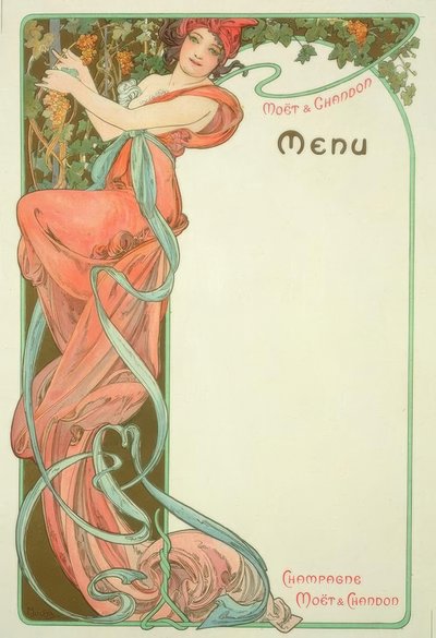 Moët & Chandon / Menu by Alphonse Mucha