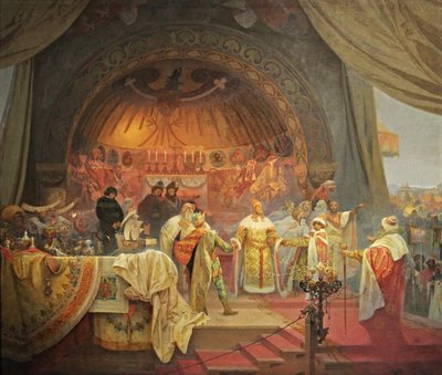 Ottokar II of Bohemia. The Union of Slavic Dynasties The Cycle The Slav Epic by Alphonse Mucha