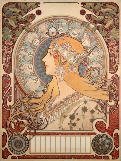 Poster by Alphonse Mucha for the magazine “La plume” by Alphonse Mucha