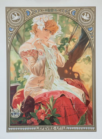 Poster for Lefèvre-Utile. Sarah Bernhardt in the role of Melissinde in La Princesse Lointaine by Alphonse Mucha