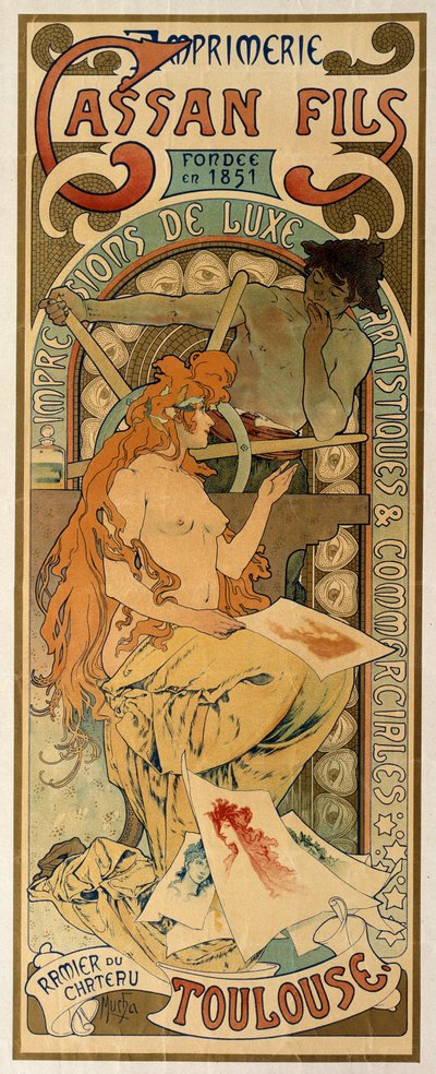 Poster for the Toulouse Printing House Cassan Fils by Alphonse Mucha