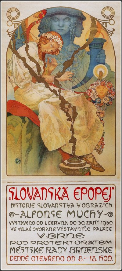 Poster for the exhibition The Slav Epic, 1928 by Alphonse Mucha