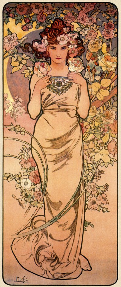 Rose, from the Series The Four Flowers by Alphonse Mucha