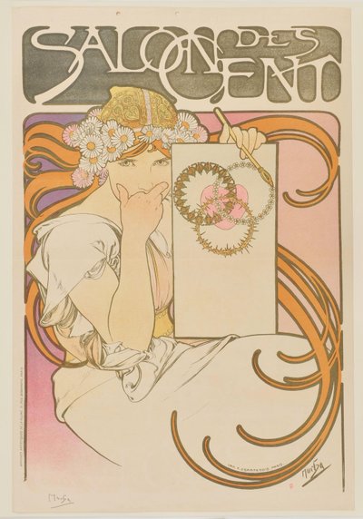 Salon des Cent. June 1897 (proof before lettering) by Alphonse Mucha