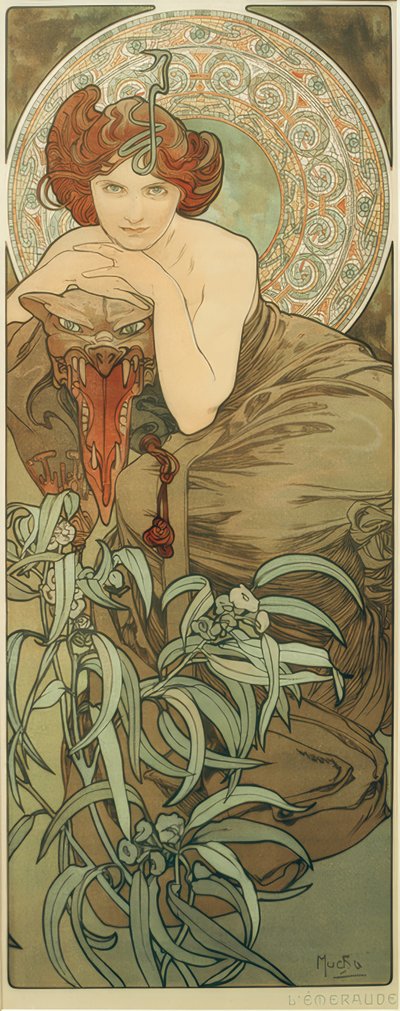 Emerald by Alphonse Mucha