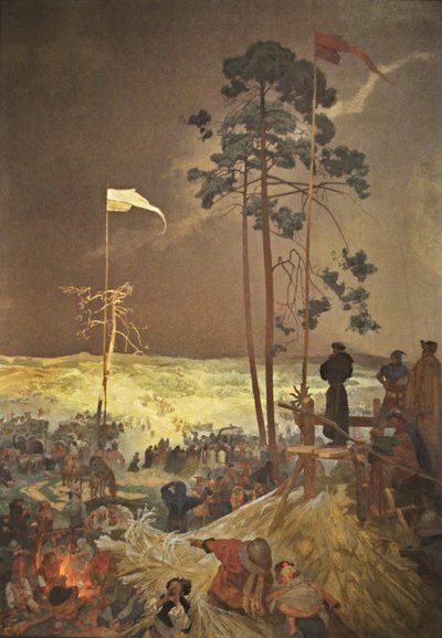 The Meeting Na Krizkach from The Slav Epic by Alphonse Mucha