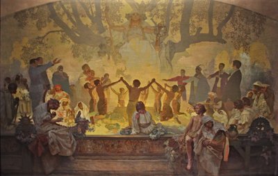 The Oath of Omladina Under the Slavic Linden Tree (The Slav Epic) by Alphonse Mucha