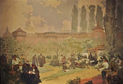 The Printing of the Bible of Kralice in Ivancice, The Slav Epic by Alphonse Mucha