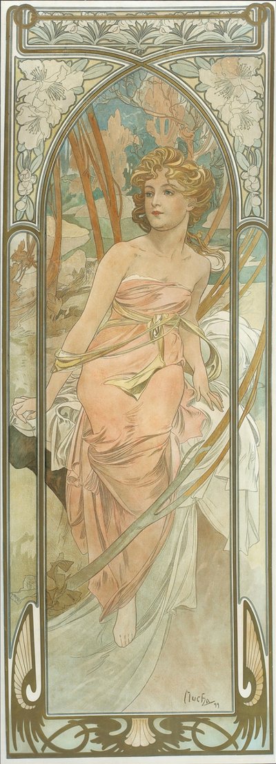 The Times of the Day: Morning Awakening by Alphonse Mucha