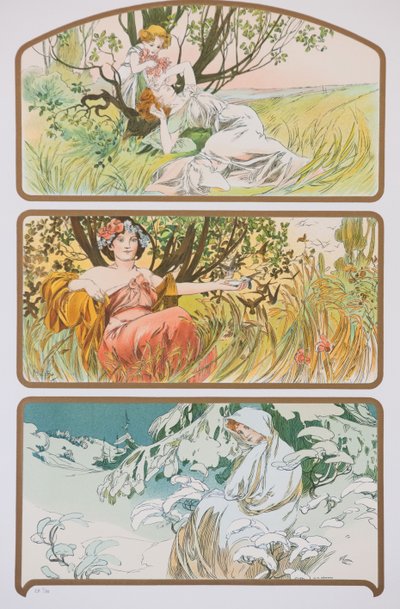 Three Seasons by Alphonse Mucha