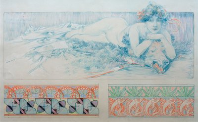 Preliminary Drawing for Plate 4 by Alphonse Mucha