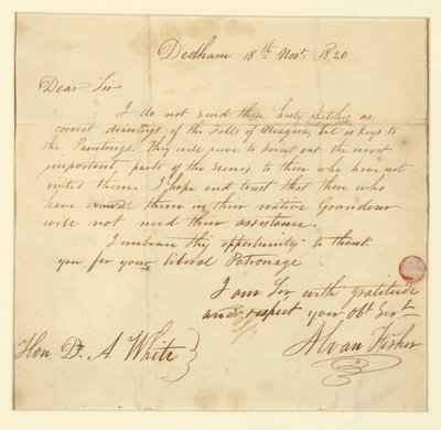 Letter to Mr. D.A. White by Alvan Fisher