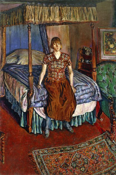 Portrait of Iris Tree Seated on a Four Poster Bed by Alvaro Guevara