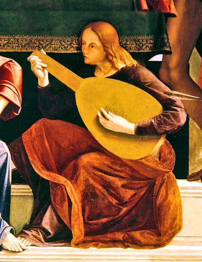 Altarpiece of St. Ambrose (Detail) by Alvise and Basaiti Marco Vivarini