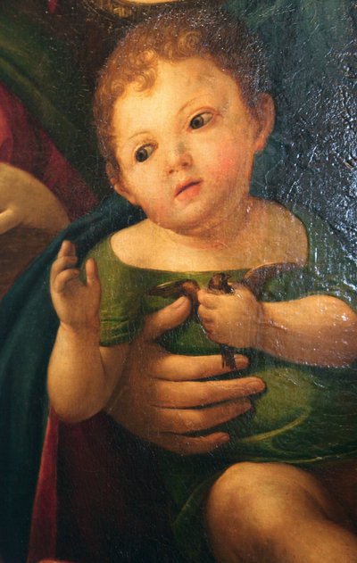 Madonna and Child with Mary Magdalene, St Catherine, and Two Saints (Detail) by Alvise Vivarini