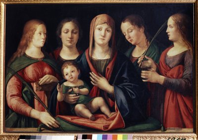 Madonna and the Child with Mary Magdalen, Saint Catherine and Two Saints by Alvise Vivarini