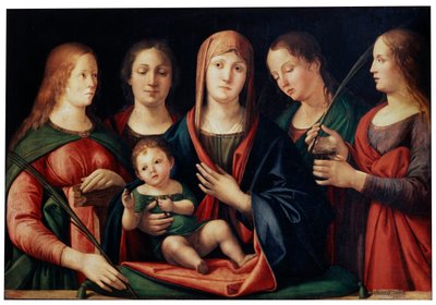 Madonna and Child with Mary Magdalen, Saint Catherine and two Saints by Alvise Vivarini