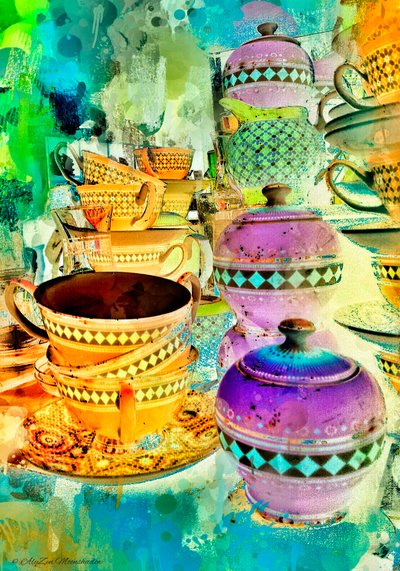 Gold and Purple Stacks, 2014 by AlyZen Moonshadow