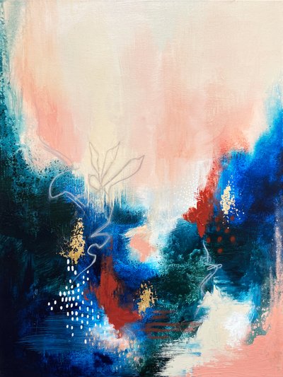 Abstract Golden Bloom by Alyson Storms