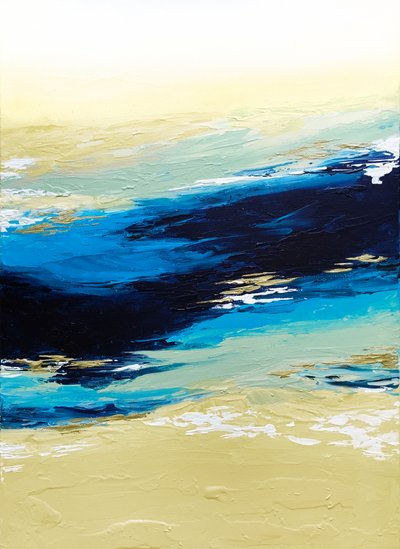 Blue Gold Seascape by Alyson Storms