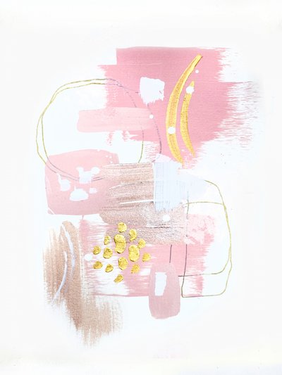 Blush Gold Abstract by Alyson Storms