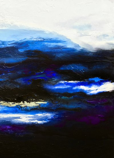 Deep Blue Abstraction by Alyson Storms