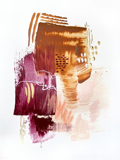 Golden Abstract Strokes by Alyson Storms