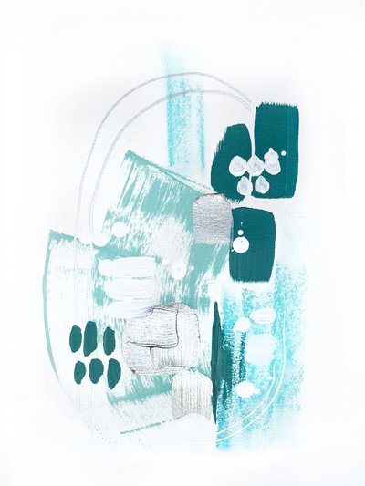Modern Teal Abstraction by Alyson Storms
