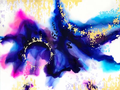 Vibrant Cosmic Swirl by Alyson Storms