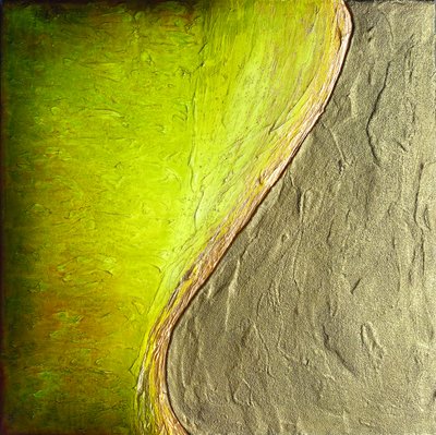 Vibrant Green Gold Texture by Alyson Storms