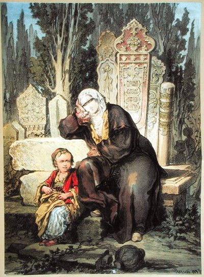 A Cemetery in Constantinople by Amadeo Preziosi