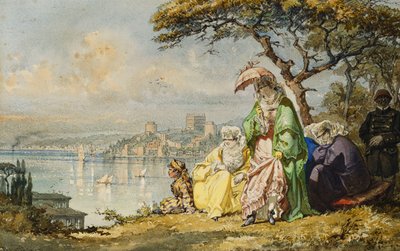 Ladies on the Bosphorus with Rumeli Hisar Beyond, 1873 by Amadeo Preziosi