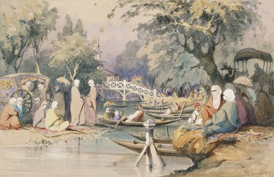 Turks at the Temple of Sweet Waters, Constantinople by Amadeo Preziosi